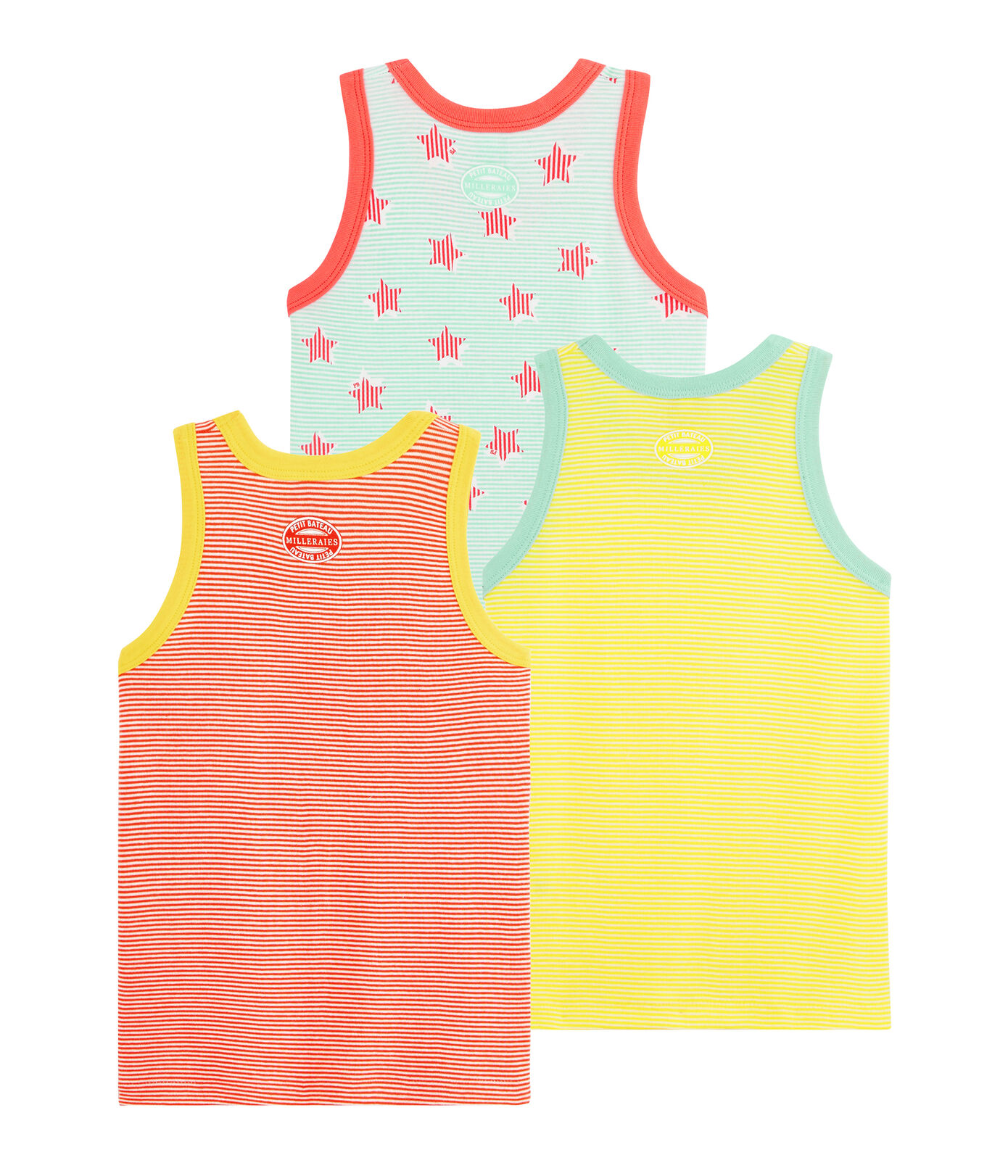 Débardeur Sans Manches Petit Bateau Garçon - 100% Coton, Col Bateau - Lot De 2
