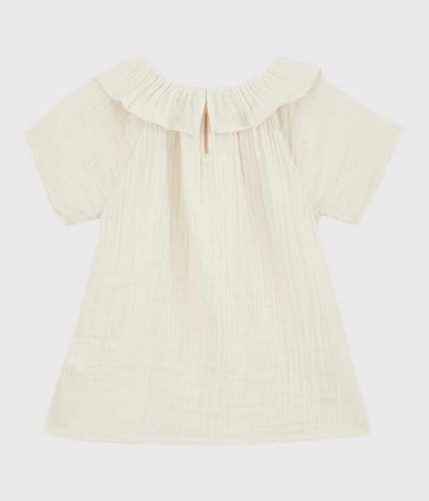 Blouse en gaze de coton bio enfant fille blanc