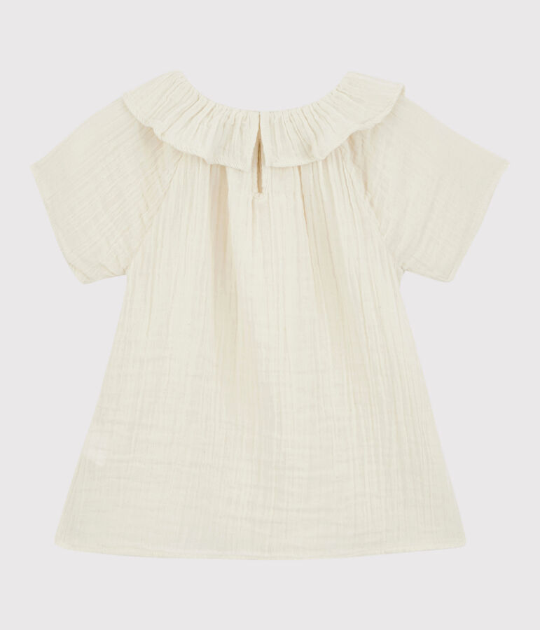 Blouse en gaze de coton bio enfant fille blanc MARSHMALLOW