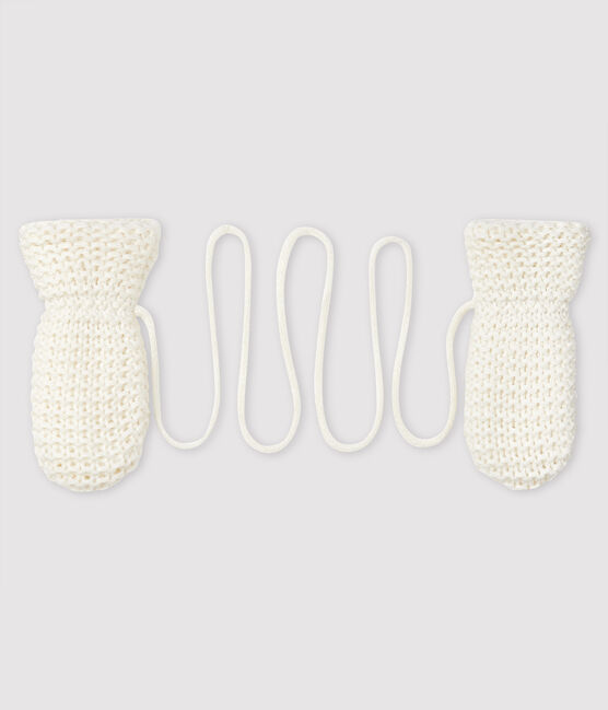 Moufles bébé doublée micropolaire blanc MARSHMALLOW