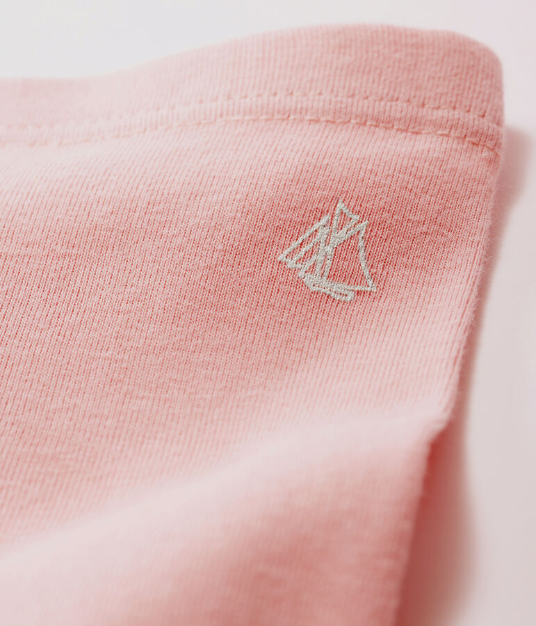 Legging b&eacute;b&eacute; fille en c&ocirc;te 1x1 unie rose CHEEK