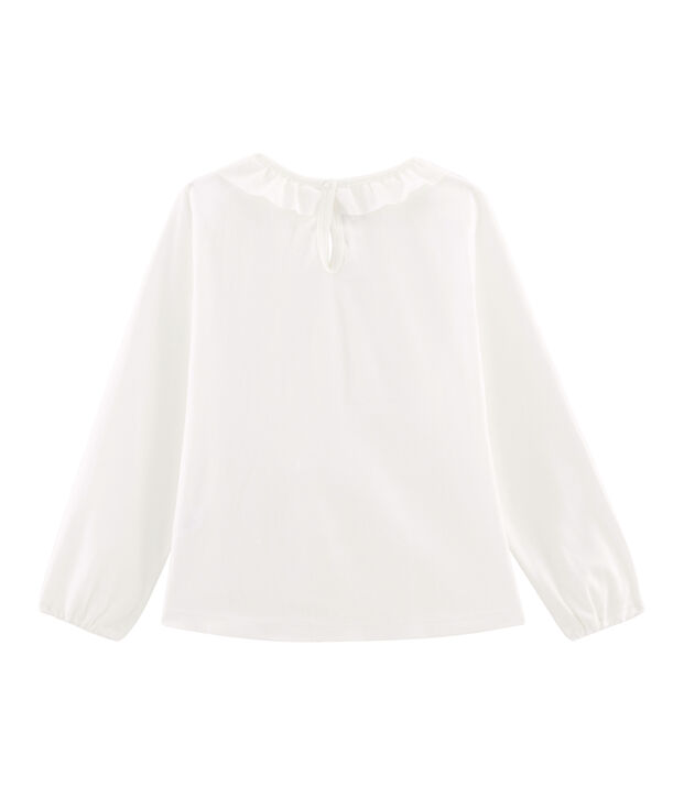 Tee shirt manches longues enfant fille blanc
