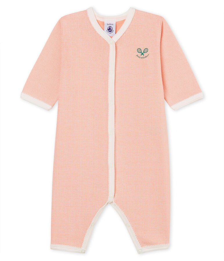 Dors bien b&eacute;b&eacute; fille en c&ocirc;te rose/blanc