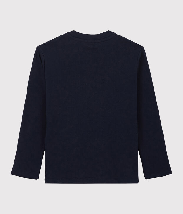Tee-shirt en coton enfant fille - gar&ccedil;on bleu marine