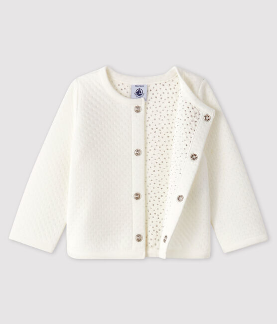 Cardigan bébé fille en tubique blanc MARSHMALLOW