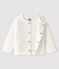 Cardigan bébé fille en tubique blanc MARSHMALLOW
