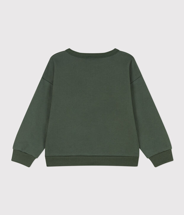 Sweatshirt imprim&eacute; en molleton enfant fille / gar&ccedil;on vert