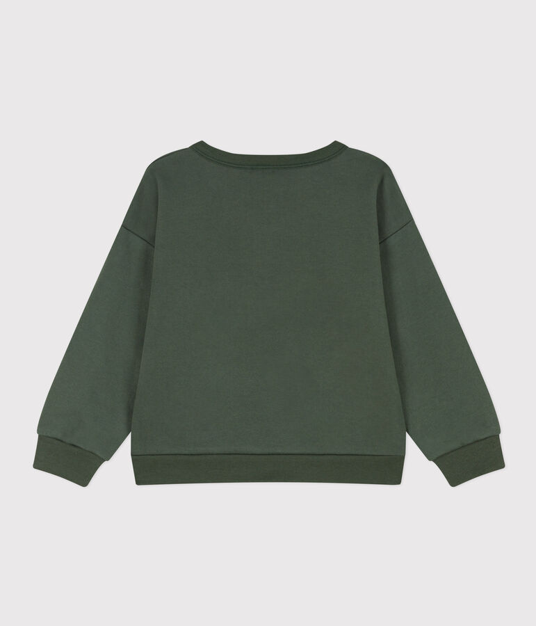 Sweatshirt imprim&eacute; en molleton enfant fille / gar&ccedil;on vert
