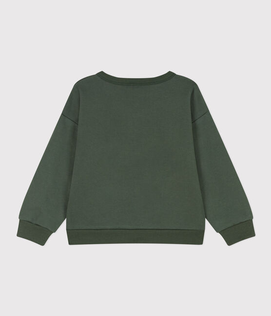 Sweatshirt imprimé en molleton enfant fille / garçon vert AVORIAZ