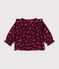 Blouse b&eacute;b&eacute; en velours manches longues imprim&eacute;e fleurs rouge/multicouleur