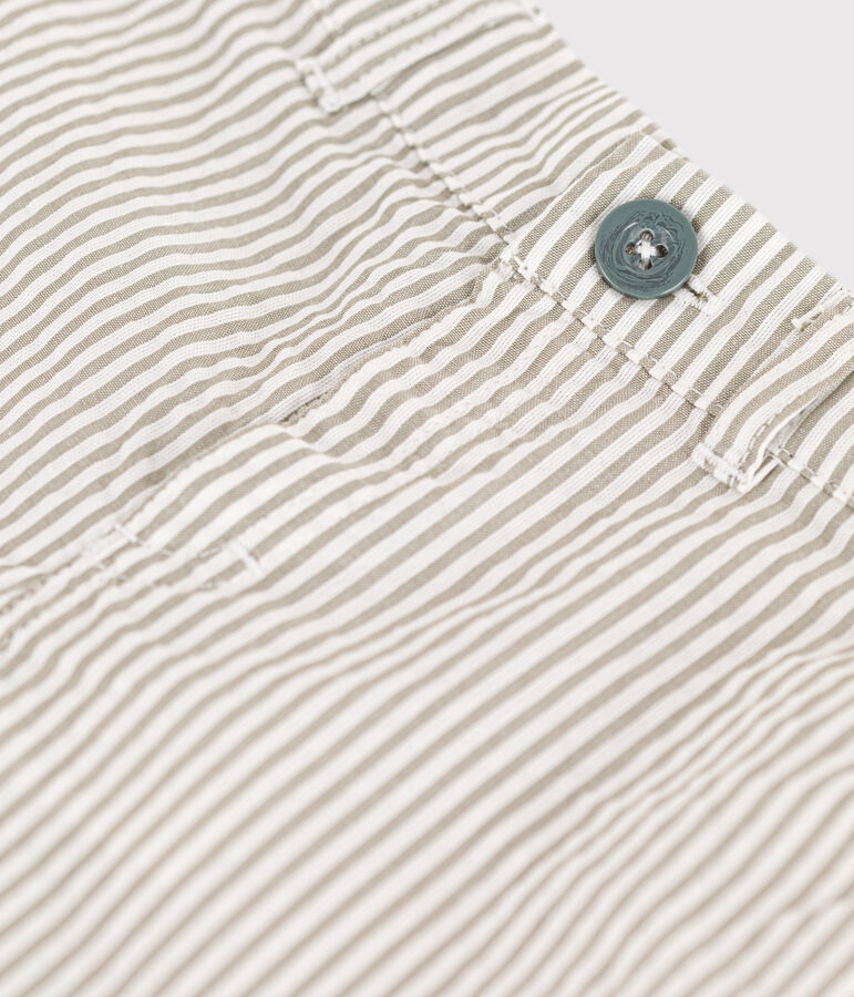 Short b&eacute;b&eacute; en seersucker vert/blanc