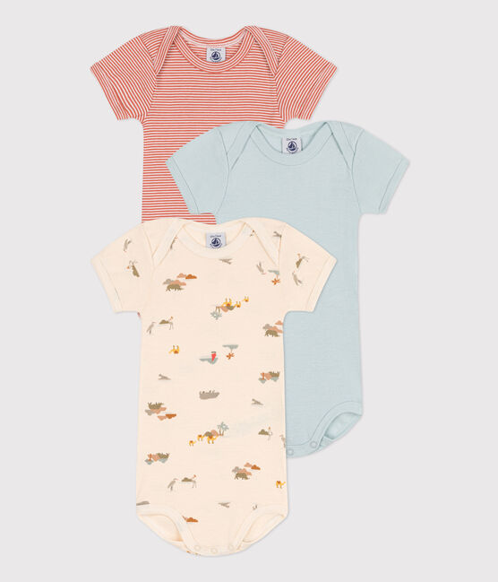 Lot de 3 bodies manches courtes animaux en coton variante 1