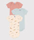 Lot de 3 bodies manches courtes animaux en coton
