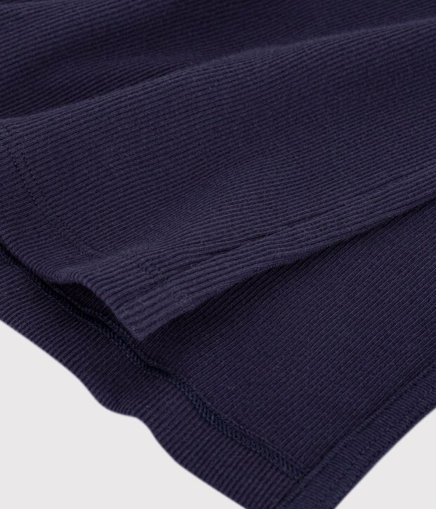 Robe d&eacute;bardeur longue femme en coton bleu