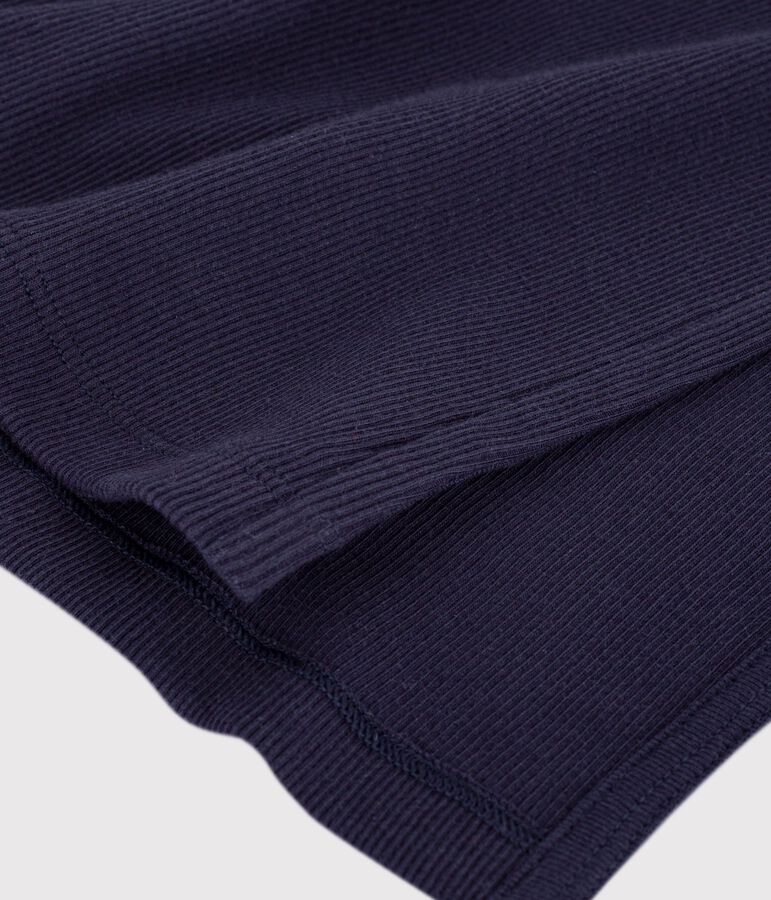 Robe d&eacute;bardeur longue femme en coton bleu