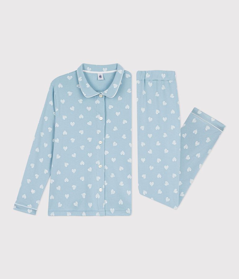 Pyjama boutonn&eacute; femme en coton imprim&eacute; MIMI/ ECUME