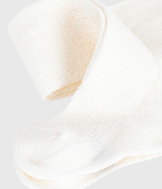 Collant uni en jersey de coton uni bébé blanc MARSHMALLOW