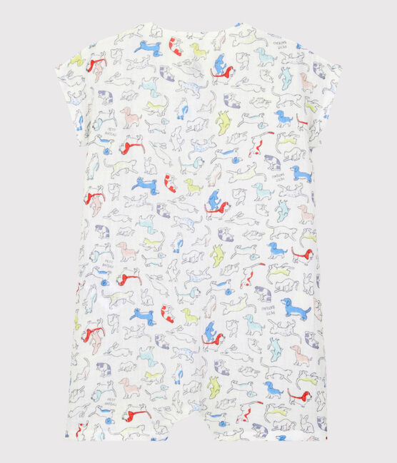 Combicourt chiots colorés bébé en tissu couche en coton biologique blanc MARSHMALLOW/blanc MULTICO