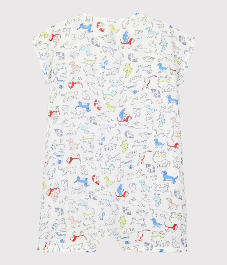 Combicourt chiots color&eacute;s b&eacute;b&eacute; en tissu couche en coton biologique blanc MARSHMALLOW/blanc MULTICO