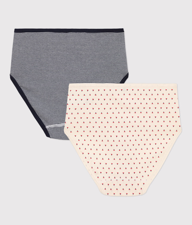 Lot 2 culottes taille haute en coton Femme multicouleur