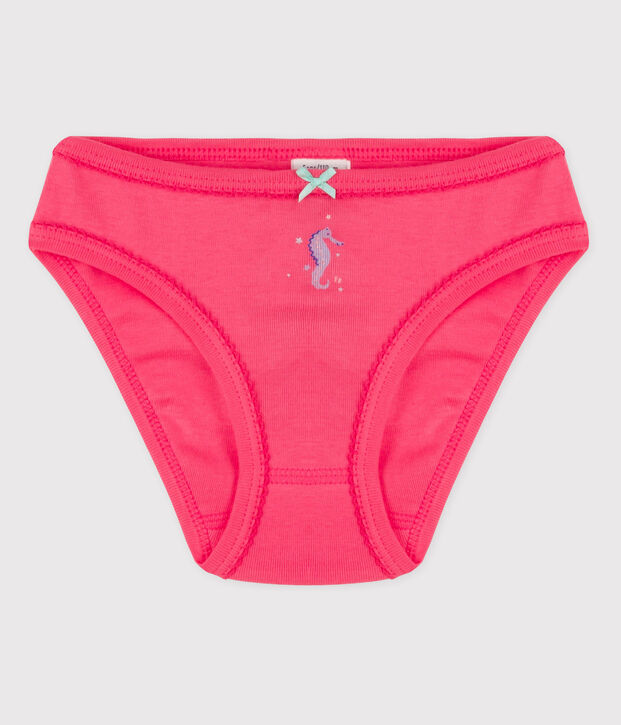 Culotte petite fille en coton rose