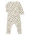 Combinaison longue bébé en laine et coton beige MONTELIMAR/blanc MULTICO