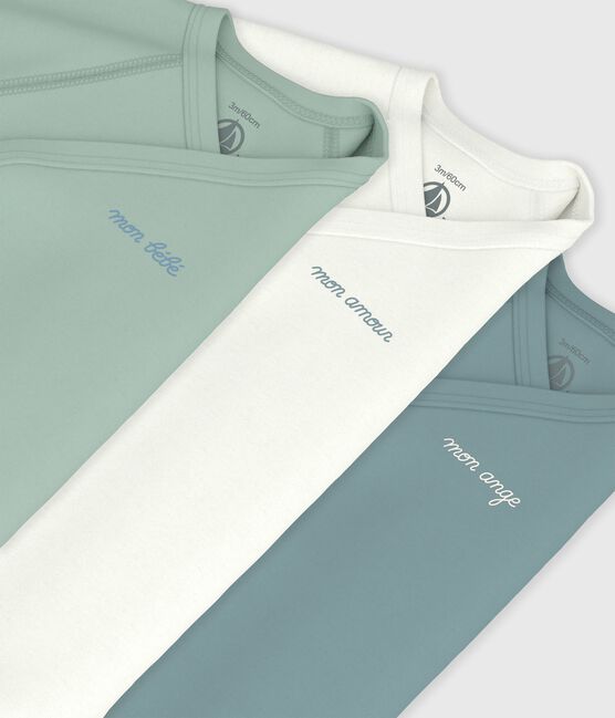 Lot de bodies croisés manches longues en coton imprimé bébé variante 1