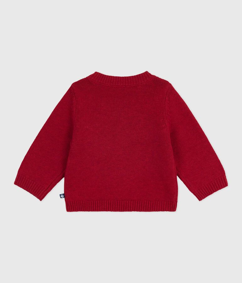 Pull en tricot de laine et coton b&eacute;b&eacute; rouge CORRIDA