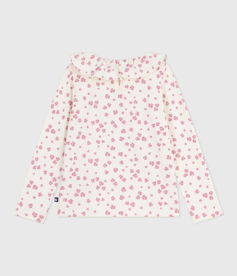Tee-shirt enfant manches longues en coton imprim&eacute; MILK/ MULTICO