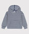 Sweatshirt rayé à capuche enfant garçon bleu MEDIEVAL/blanc MARSHMALLOW