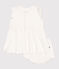 Robe blanche bébé en nid d'abeille à manches courtes et bloomer blanc MARSHMALLOW