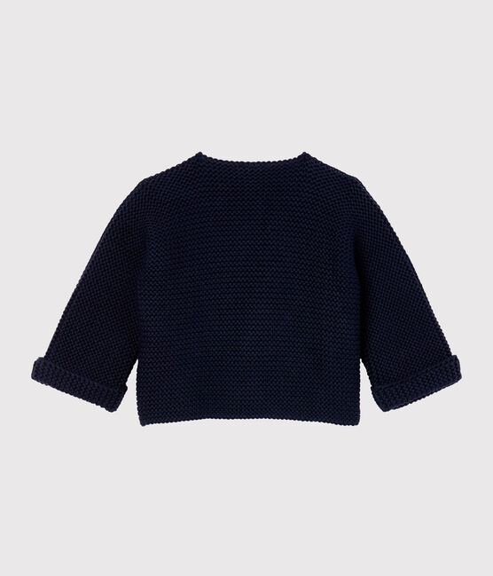 Cardigan bébé en tricot 100% coton bleu SMOKING
