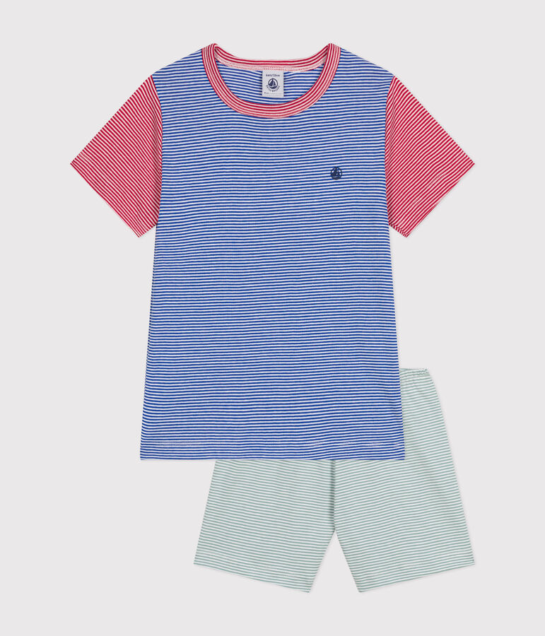 Pyjama short  en coton ray&eacute; enfant PAUL/ MULTICO