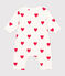 Combinaison longue en coton ouatinée bébé blanc MARSHMALLOW/rouge TERKUIT