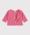 Cardigan b&eacute;b&eacute; tricot point mousse en coton uni rose