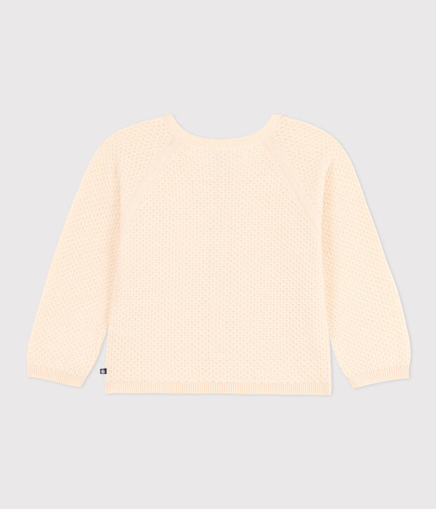 Cardigan en coton enfant fille &eacute;cru