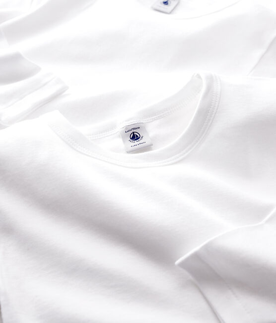 Lots de 2 tee-shirts manches longues blancs petit garçon variante 1