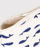 Pochette bébé en coton baleine beige MONTELIMAR/bleu MEDIEVAL