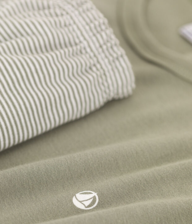 Pyjacourt milleraies en coton gar&ccedil;on vert/blanc