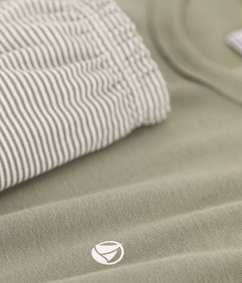 Pyjacourt milleraies en coton gar&ccedil;on vert/blanc