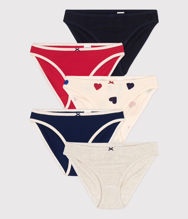 Lot 5 culottes en coton Femme multicouleur