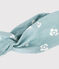 Bandeau enfant fille en popeline imprimé fleuri bleu PAUL/blanc MARSHMALLOW