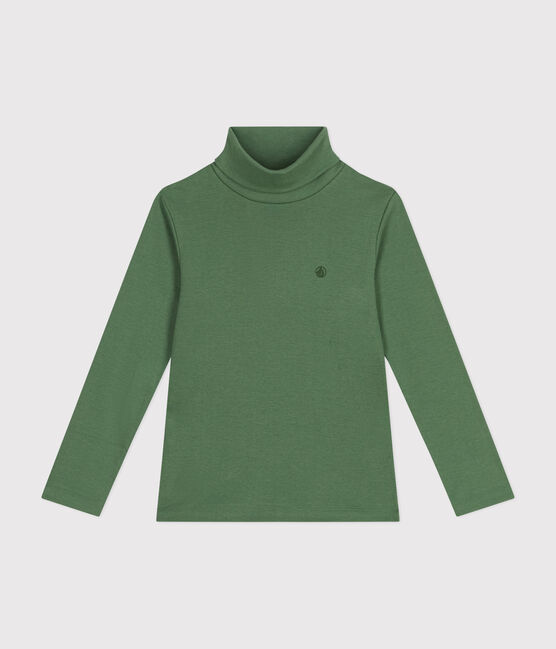 Sous-pull en coton enfant fille / garçon vert PALMERAIE