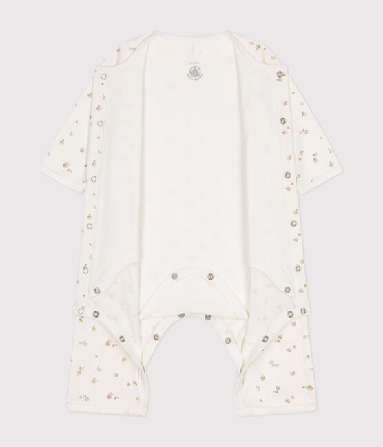 Bodyjama sans pieds en coton bébé blanc MARSHMALLOW/blanc MULTICO