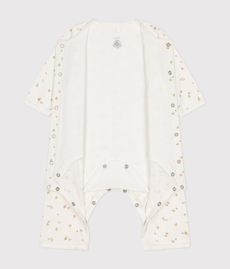 Bodyjama sans pieds en coton b&eacute;b&eacute; blanc MARSHMALLOW/blanc MULTICO