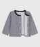 Cardigan bébé rayé milleraies en jersey épais bleu SMOKING/blanc MARSHMALLOW