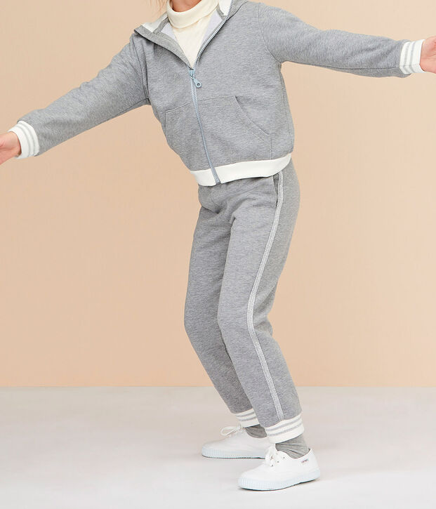 Sweatshirt &agrave; capuche enfant fille gris