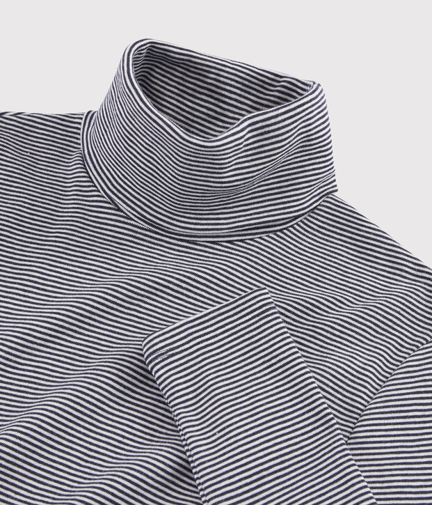 Sous-pull iconique en coton ray&eacute; Femme bleu/blanc