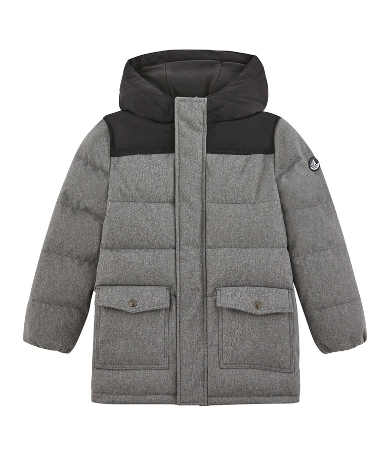 Doudoune enfant gar&ccedil;on en flanelle d&eacute;perlante gris