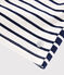 Tee-shirt manches longues en jersey enfant fille blanc MARSHMALLOW/bleu SMOKING